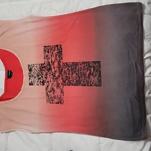 Daytrip Oversized Ombre Cross Tank Top - Size Medium (fits like a Large)